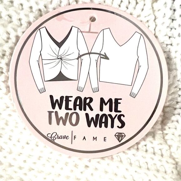 Crave Fame Juniors Colorblocked Reversible Sweater Dress Brown Cream NEW M - Picture 7 of 7